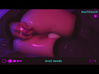anime-girl play with anal beads
